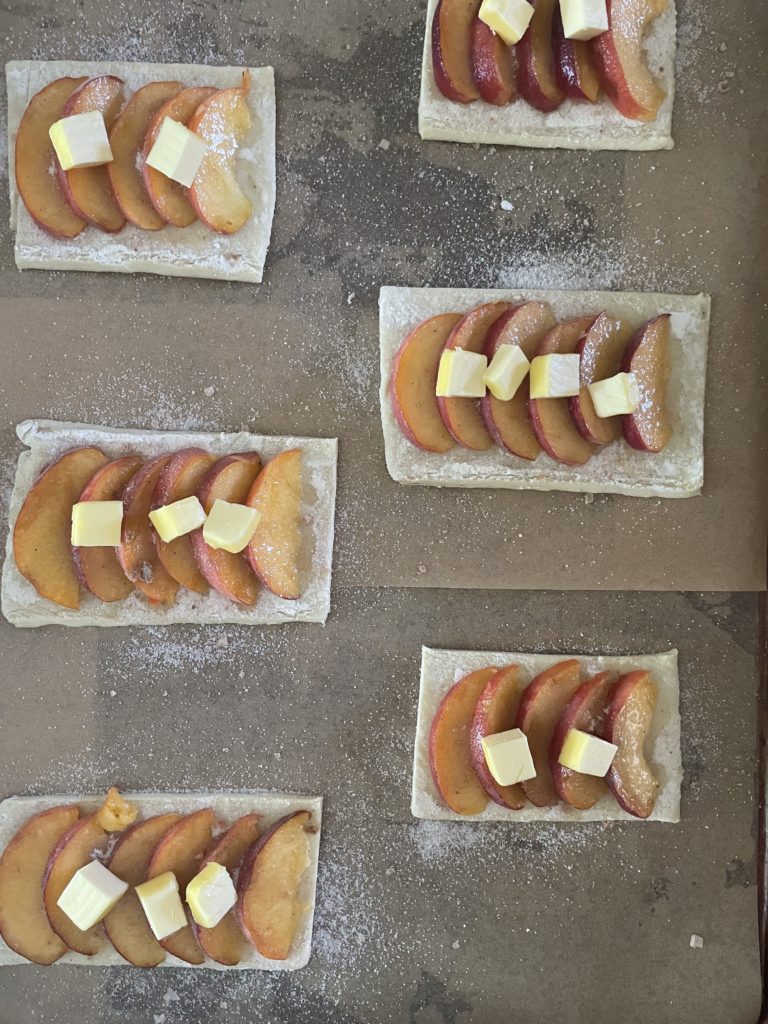 a sheet pan of pastries before they go into the oven
